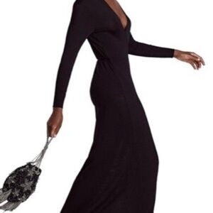 Zara Asymmetrical Fringe Draped Long Wrap Dress